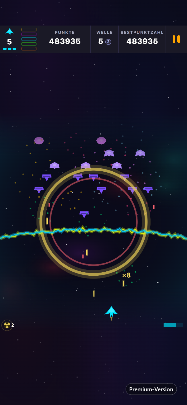 Premium-Welle Void Siege mit einer sich schließenden Elektrobarriere und der Schockwelle einer Nova Bomb, die den Bildschirm leert